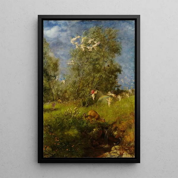 Primavera - Hans Thoma — cuadro enmarcado en la pared
