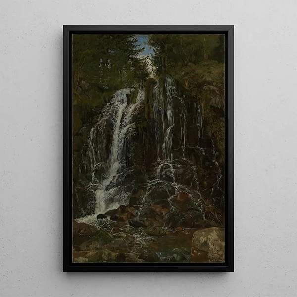 Cascada cerca de Saint-Blasien - Hans Thoma — cuadro enmarcado en la pared