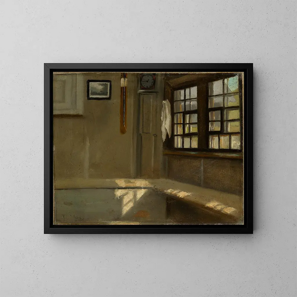 Rincón de habitación en una granja - Hans Thoma — cuadro enmarcado en la pared