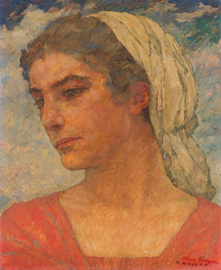 Hans Unger - Frauenkopf mit Tuch.webp
