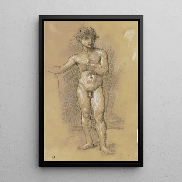 Hans Von Mares - Akt eines jungen stehenden Mannes.webp