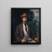 Self-portrait with yellow hat - Hans von Marées — framed artwork on a wall