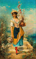 Una hermosa vendedora de flores - Hans Zatzka — vista de la obra