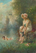 Love by the riverbank - Hans Zatzka — artwork view