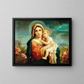 Virgen con el Niño - Hans Zatzka — cuadro enmarcado en la pared