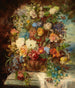 Summer Flowers Painting on a Ledge - Hans Zatzka — artwork view
