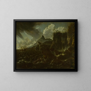 Naufragio en una tormenta - Hans de Jode — cuadro enmarcado en la pared
