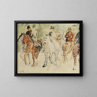 La Salida a Caballo - Hans von Faber du Faur — cuadro enmarcado en la pared