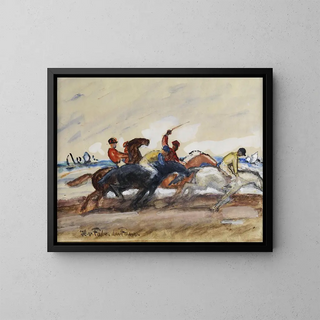 Hans von Faber du Faur - Jockeys bei einem Rennen am Strand.webp