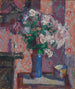 Rosas en un jarrón azul - Harold Gilman — vista de la obra