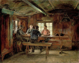 Los jugadores de cartas - Harriet Backer — vista de la obra