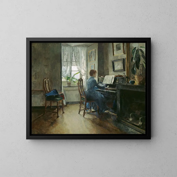 Chez moi - Harriet Backer — cuadro enmarcado en la pared
