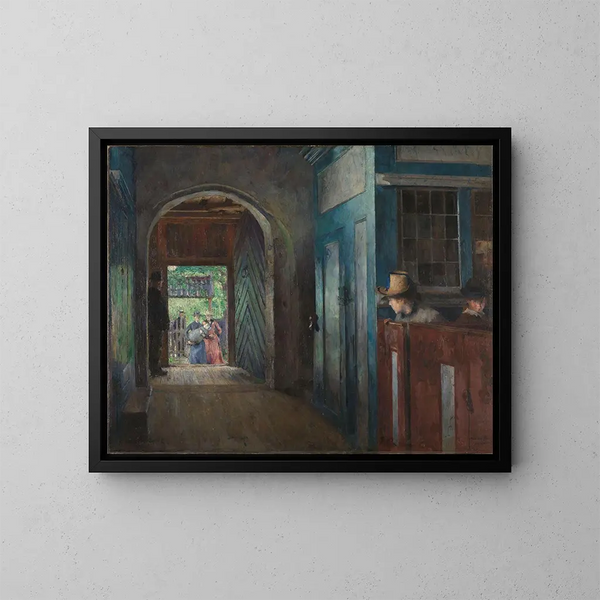 Baptême dans l'église de Tanum - Harriet Backer — cuadro enmarcado en la pared