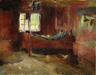 Interior de granja en Strilsjhaugen - Harriet Backer — vista de la obra