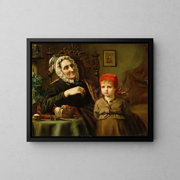 El pequeño chaperón rojo - Harriet Backer — cuadro enmarcado en la pared
