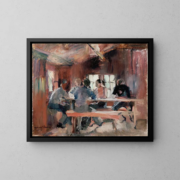 Estudio para los jugadores de cartas - Harriet Backer — cuadro enmarcado en la pared