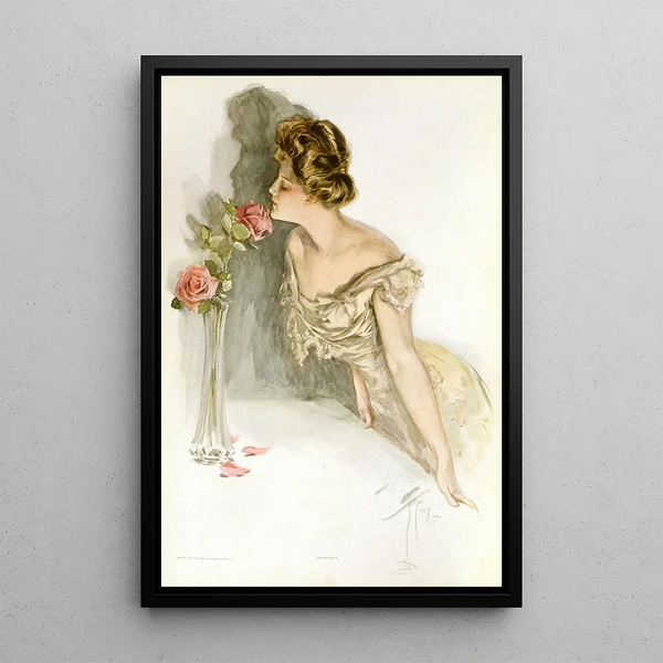 American Beauties Painting - Harrison Fisher — framed artwork on a wall