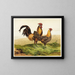 Golden Hambourgs Painting with Pencil - Harrison Weir — framed artwork on a wall