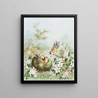 Harry Bright - Gold Finches and Their Nest in an Apple Tree.webp