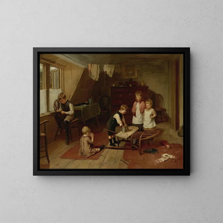 Niños jugando - Harry Brooker — cuadro enmarcado en la pared