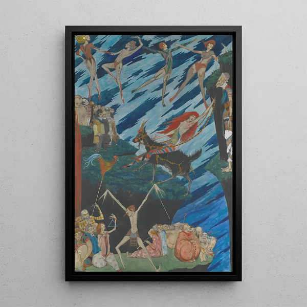 I will fly away from here in a leap into hell or anywhere to leave them - Harry Clarke — framed artwork on a wall