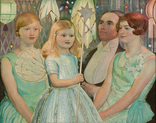 En traje de fiesta - Harry Linley Richardson — vista de la obra