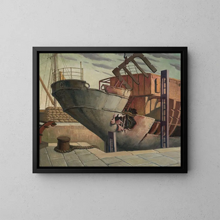 Harry Morley - The British Chancellor in dry dock Falmouth Oct 1940.webp
