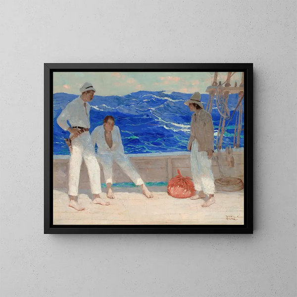 El pasajero clandestino - Harvey T. Dunn — cuadro enmarcado en la pared