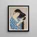 Mujer peinándose el cabello - Hashiguchi Goyō — cuadro enmarcado en la pared