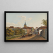 1823 - Hauptstrasse y iglesia en Lörrach — cuadro enmarcado en la pared