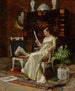 Woman reading - Hector Caffieri — artwork view