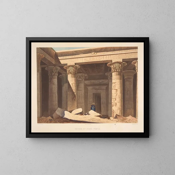 Entrada del gran templo - Hector Horeau — cuadro enmarcado en la pared