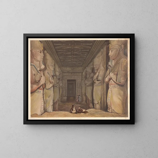 Interior del templo de Abu Simbel - Hector Horeau — cuadro enmarcado en la pared