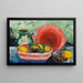 Nature morte with red plate, jug, and lemon - Hedwig Wagner — framed artwork on a wall