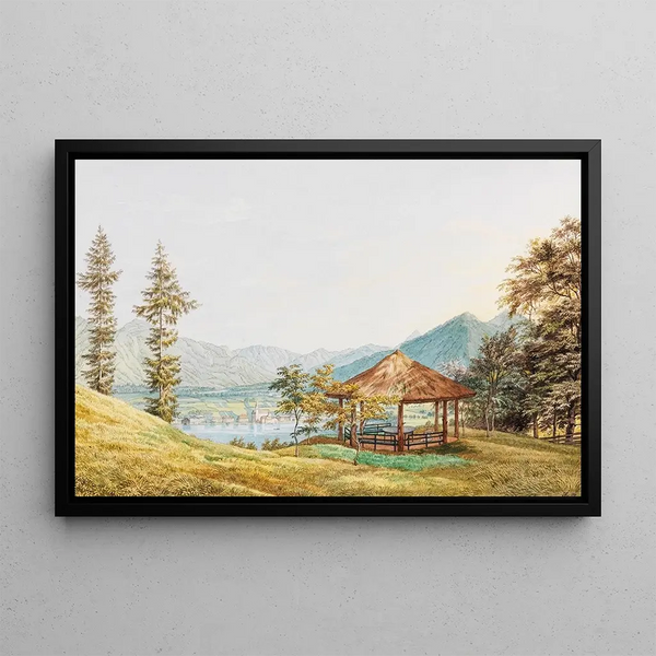 Heinrich Adam - Ansicht vom Tegernsee mit dem groen Paraplui.webp