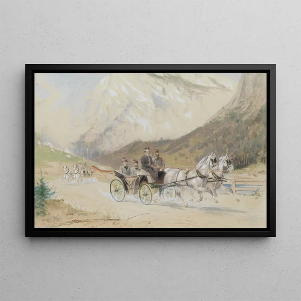 Heinrich Gottfried Wilda - Kaiserliche Kutschenausfahrt im Salzkammergut.webp