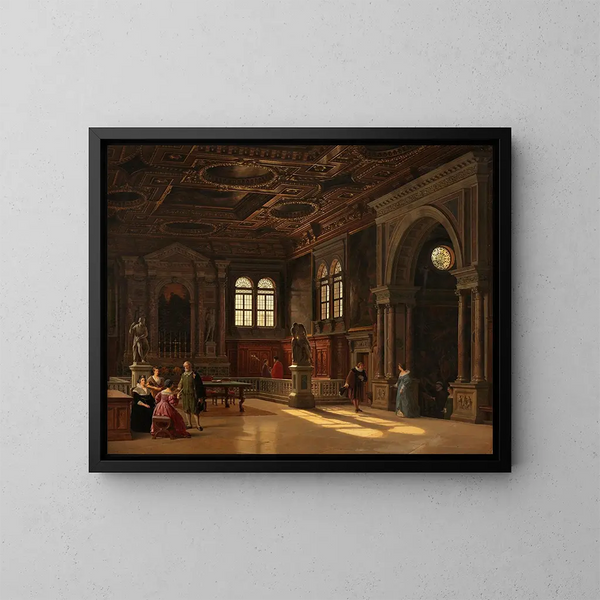 Interior de la Scuola di San Rocco, Venecia - Heinrich Hansen — cuadro enmarcado en la pared