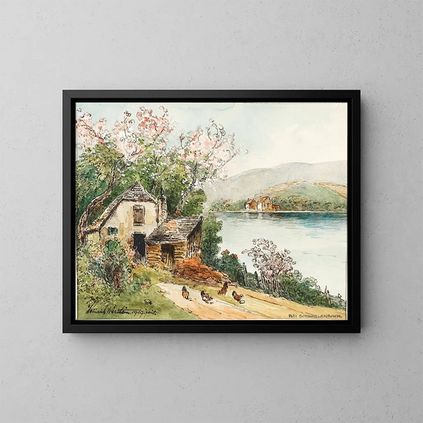 Primavera en el valle de Wachau - Heinrich Josef Wertheim — cuadro enmarcado en la pared