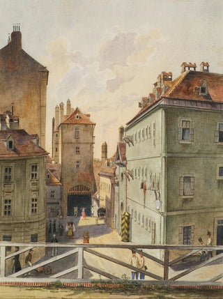 Heinrich Lang - Das Neutor mit dem Stockhaus in Wien.webp