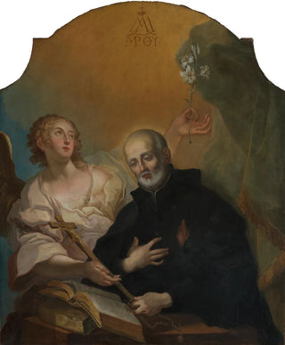 Heinrich Lihl - Der Heilige Joseph von Calasanza meditierend mit einem Engel.webp
