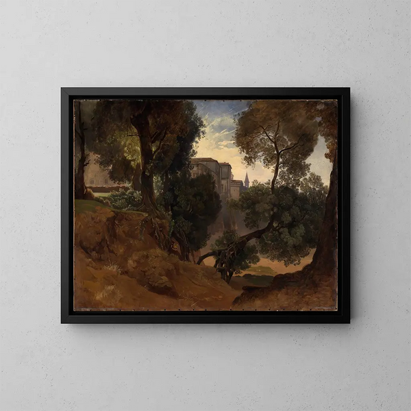 En el parque de la villa Chigi en Ariccia cerca de Roma - Heinrich Ludwig — cuadro enmarcado en la pared
