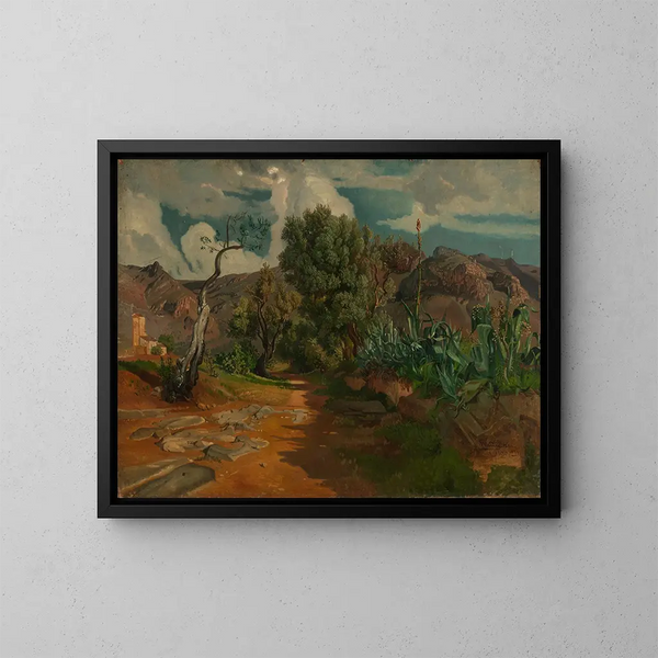 Paisaje cerca de Palermo - Heinrich Ludwig — cuadro enmarcado en la pared