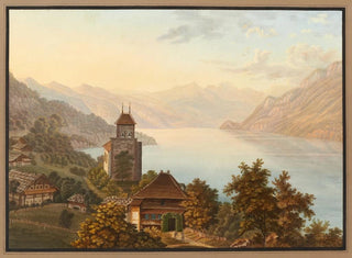 Heinrich Meichelt - Vue de leglise et du village de Ringgenberg au lac de Brienz.webp