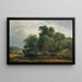 Paisaje con rebaño y pastora - Heinrich Peyer — cuadro enmarcado en la pared