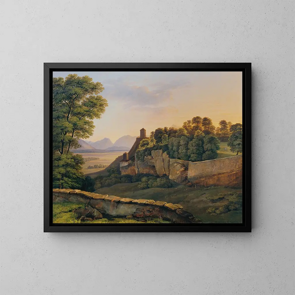 El Mönchsberg cerca de Salzburgo - Heinrich Reinhold — cuadro enmarcado en la pared