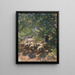 Herd of sheep with shepherdess in a shaded hollow - Heinrich von Zügel — framed artwork on a wall