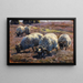 Sheep grazing in the sunny moorland - Heinrich von Zügel — framed artwork on a wall