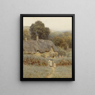 Helen Allingham - A Gloucestershire cottage under the Cotswold Hills.webp