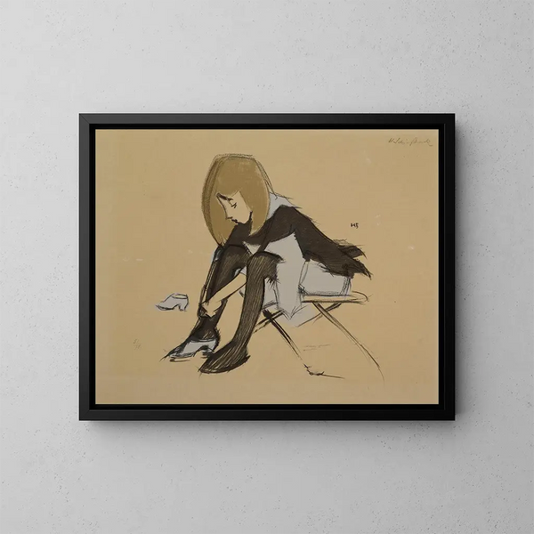 Zapatos de seda - Helene Schjerfbeck — cuadro enmarcado en la pared
