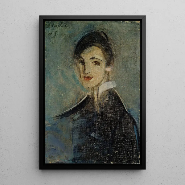 Cantante en negro - Helene Schjerfbeck — cuadro enmarcado en la pared